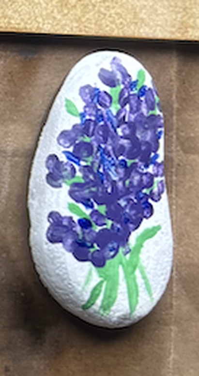 Lavender for a calm day: hand-painted rock art by JRT